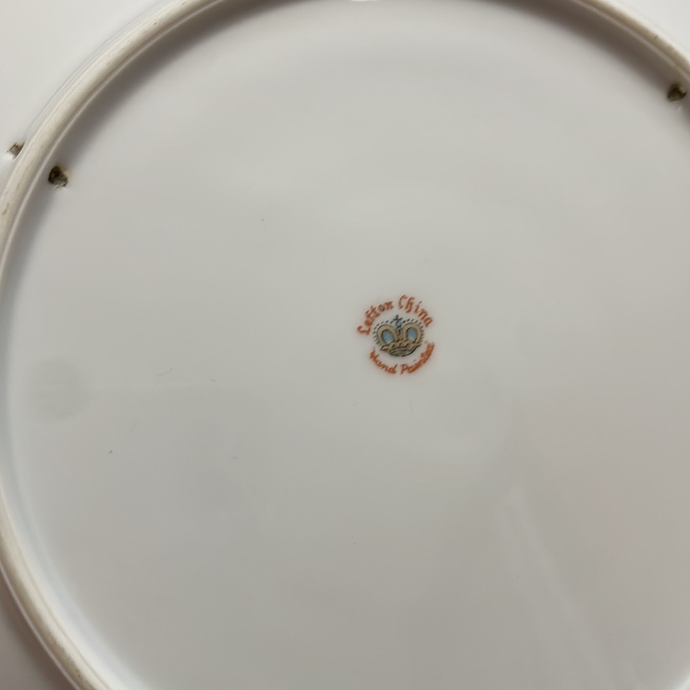 Hand Painted Vintage Lefton China Decorative Plate signed yellow roses gold rim - Picture 5 of 8